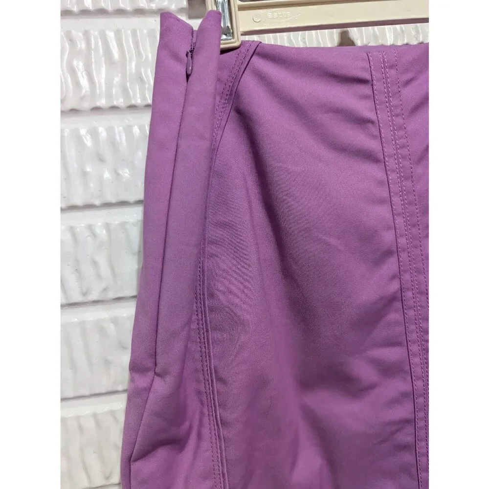 White House Black Market Women's Lavender Form Fitting Straight Skirt Size 6